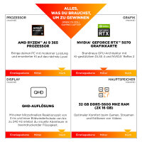 HP Omen 17-db1180ng Ryzen AI 7 350 RTX5070, 32 GB DDR5, 1 TB SSD ohne Betriebssystem
