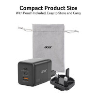 Acer GaN 100w 2 x USB-C + 1x USB-A ports. black