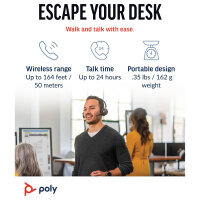 HP Poly Voyager 4320 Microsoft Teams Certified Headset +BT dongle + Charging Station