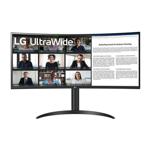 86,4cm/34" (3440x1440) LG 34WR55QK-B 21:9 VA 5ms 100Hz HDMI DisplayPort USB-C USB VESA Curved PBP Black