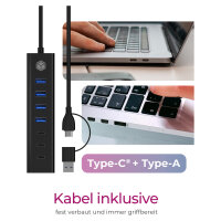 ICY BOX IB-HUB1737-C3 USB-C/USB-A 3.2 HUB 7-Port 4xUSB-A  3xUSB-C