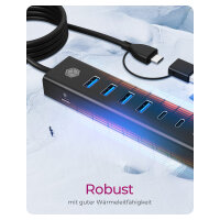 ICY BOX IB-HUB1737-C3 USB-C/USB-A 3.2 HUB 7-Port 4xUSB-A  3xUSB-C