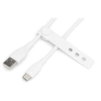 DIGITUS USB 2.0 Kabel Typ C -A Silikon St/St 0,5m weiß