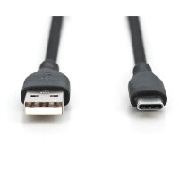 DIGITUS USB 2.0 kabel Typ C -A Silikon St/St 2m schwarz