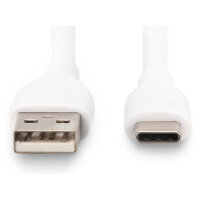 DIGITUS USB 2.0 Kabel Typ C -A Silikon St/St 2m weiß