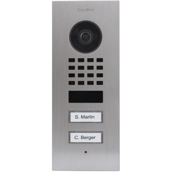 DoorBird D1102V IP Vid. Türst. V2A Edels. 2Ruftasten Unterputz