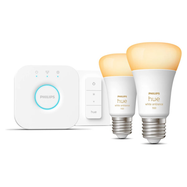 Philips Hue White Ambiance E27 8W 2er Starter Set inkl DS