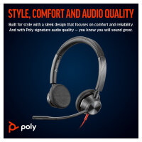 HP Poly Headset Blackwire C3325 Stereo USB-C/A & 3.5 mm