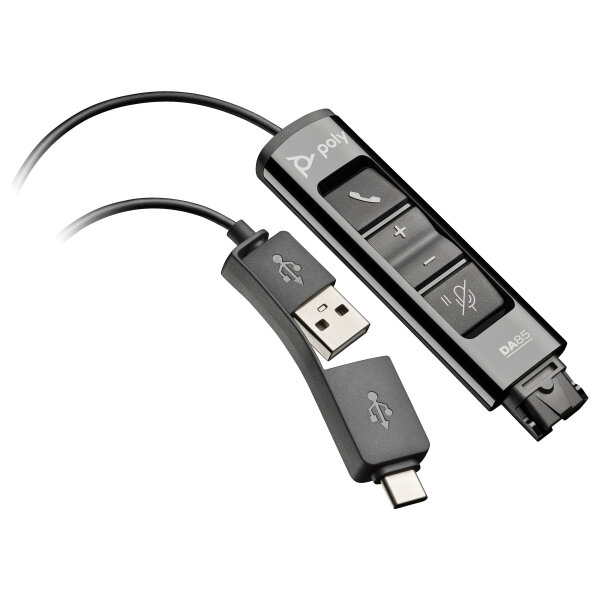 HP Poly DA85 Wideband QD auf USB-Adapter (USB-A & USB-C)