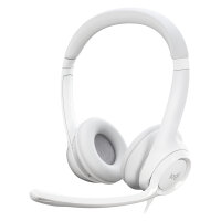 Logitech H390 Headset on-ear wired USB-A off-white