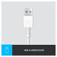 Logitech H390 Headset on-ear wired USB-A off-white