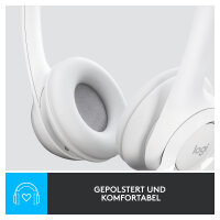 Logitech H390 Headset on-ear wired USB-A off-white