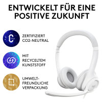 Logitech H390 Headset on-ear wired USB-A off-white