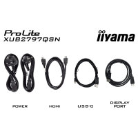 68,5cm/27" (2560x1440) iiyama XUB2797QSN-B2 16:9 QHD IPS 1ms 100Hz HDMI DP USB-C Speaker Pivot Black