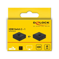 DELOCK HDMI 2 - 1 Umschalter bidirektional 4K 60 Hz kompakt