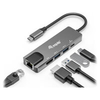 Equip Dock USB-C->HDMI.2xUSB3.0.GbE.100WPD 25cm si