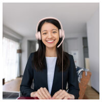 Logitech H390 Headset on-ear wired USB-A rose