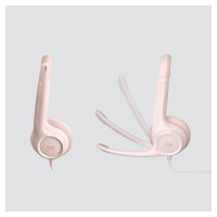 Logitech H390 Headset on-ear wired USB-A rose