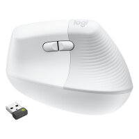 Logitech Lift for Business Vertical Mouse ergonomic 6 buttons wireless Bluetooth 2.4 GHz Bolt USB receiver off-white