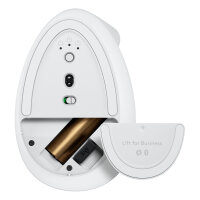 Logitech Lift for Business Vertical Mouse ergonomic 6 buttons wireless Bluetooth 2.4 GHz Bolt USB receiver off-white