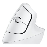 Logitech Lift for Business Vertical Mouse ergonomic 6 buttons wireless Bluetooth 2.4 GHz Bolt USB receiver off-white