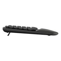 Logitech Wave Keys Wireless Ergonomic keyboard - Graphite - (DE) - 2.4GHZ/BT - N/A - CENTRAL-419 - UNIVERSAL