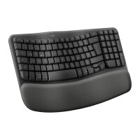 Logitech Wave Keys Wireless Ergonomic keyboard - Graphite - (DE) - 2.4GHZ/BT - N/A - CENTRAL-419 - UNIVERSAL
