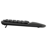 Logitech Wave Keys Wireless Ergonomic keyboard - Graphite - (DE) - 2.4GHZ/BT - N/A - CENTRAL-419 - UNIVERSAL