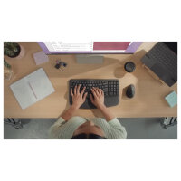 Logitech Wave Keys Wireless Ergonomic keyboard - Graphite - (DE) - 2.4GHZ/BT - N/A - CENTRAL-419 - UNIVERSAL