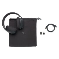 Logitech Zone Vibe Wireless Headset full size Bluetooth Wireless USB-C via Bluetooth Adapter Graphite Certified for Microsoft Teams