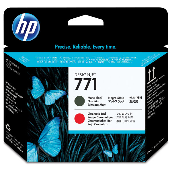 HP 771 original printhead CE017A matte black and chromatic red standard capacity 1-pack