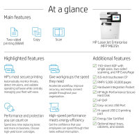 L HP LaserJet Enterprise MFP M635h Laser-Multifunktionsdrucker 3in1 A4 LAN Duplex ADF
