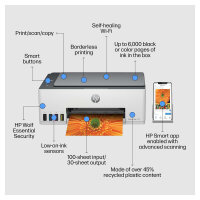 T HP Smart Tank 5105 Tinte-Multifunktionsdrucker A4 Wifi WiFi-Direct Bluetooth LE
