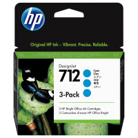 HP 712 3-Pack 29-ml Cyan DesignJet Ink Cartridge