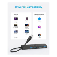 Anker 4-in1 Data Hub USB-A 4 x UBS-A 3.0 5Gbit/s inkl. 20cm Kabel black
