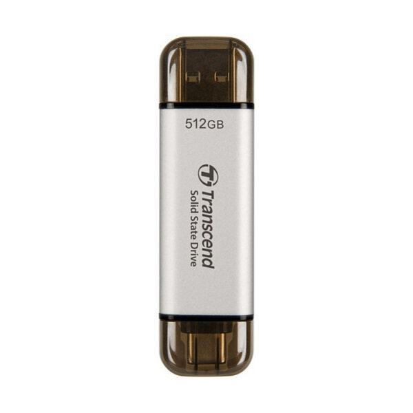 TRANSCEND ESD310S 512GB External SSD USB 10Gbps Type C/A Silver