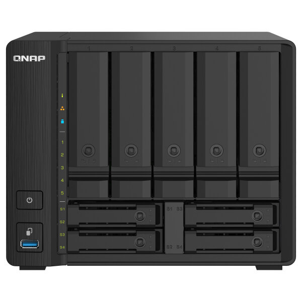 QNAP TS-932PX-4G 9-Bay NAS AL324 4GB DDR4 SODIMM 5x8,89cm 3,5Zoll 4x6,35cm 2,5Zoll drive slots 2x10GbE SFP+ LAN 2x2.5GbE LAN