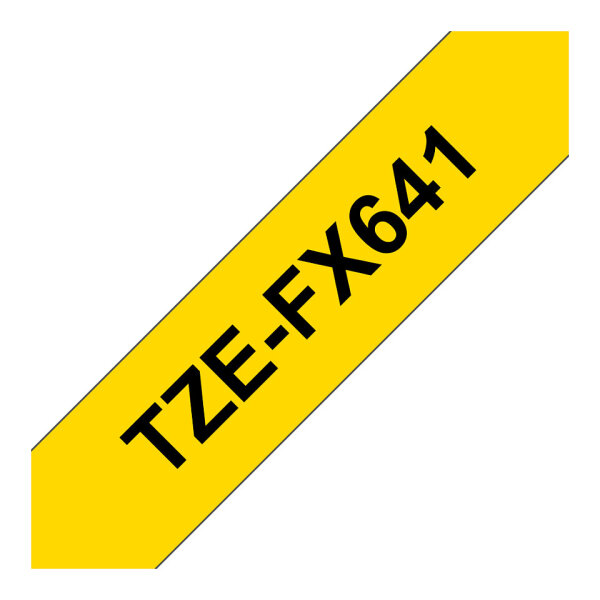 Brother TZe-FX641 Beschriftungsband Schwarz auf Gelb
