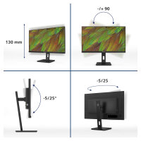 68,6cm/27" (3840x2160) Philips 27B1N3800 16:9 4K UHD IPS 4ms 60Hz 2xHDMI DP USB Speaker Pivot Black
