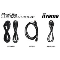 140cm/55" (3840x2160) iiyama ProLite LH5565UHSB-B1 16:9 4K UHD IPS Touch 8ms 60Hz 24/7 2xHDMI DP LAN WIFI Speaker Black