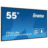 140cm/55" (3840x2160) iiyama ProLite LH5565UHSB-B1 16:9 4K UHD IPS Touch 8ms 60Hz 24/7 2xHDMI DP LAN WIFI Speaker Black