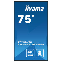 190cm/75" (3840x2160) iiyama ProLite LH7565UHSB-B1 16:9 4K UHD IPS Touch 8ms 60Hz 24/7 2xHDMI DP LAN WIFI Speaker Black