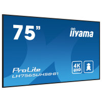 190cm/75" (3840x2160) iiyama ProLite LH7565UHSB-B1 16:9 4K UHD IPS Touch 8ms 60Hz 24/7 2xHDMI DP LAN WIFI Speaker Black