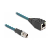 DeLock M12 Adapterkabel X-kodiert 8 Pin Stecker zu RJ45...