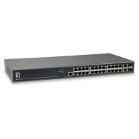 Switch 26x GE GEP-2682 2xGSFP 19" 370W 24xPoE