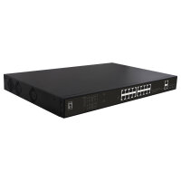 Switch 16x GE GEP-2021 2xGE 2xGSFP 19" 270W 16xPoE+