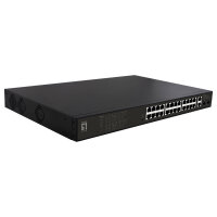 Switch 24x GE GEP-2821 2xGE 2xGSFP 19" 390W 24xPoE+