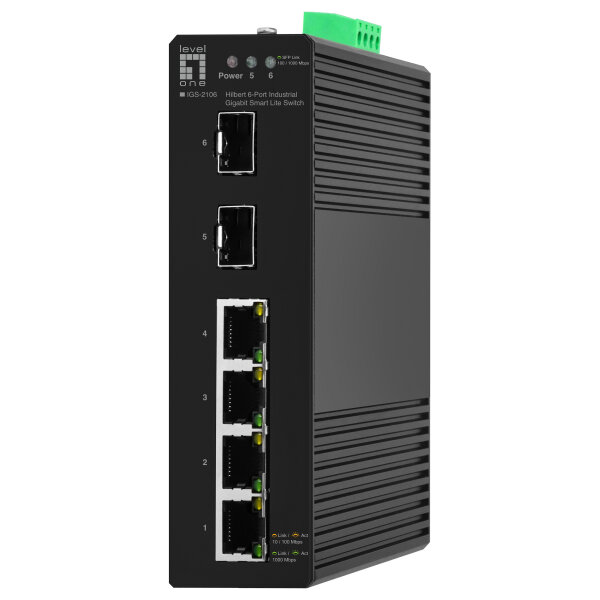 Switch 6x GE IGS-2106 2xSFP. 4xRJ45 schwarz