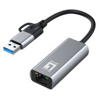 Adapter USB-C + USB-A -> RJ45 10/100/1000/2500 gr