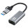 Adapter USB-C + USB-A -> RJ45 10/100/1000/2500 gr
